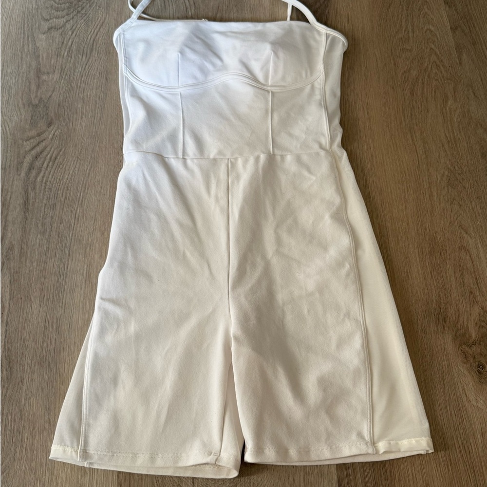 alo - airbrush mesh onesie - ivory